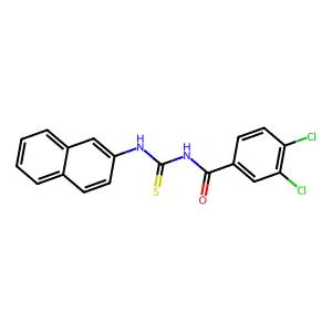 N-(3,4-dichlorobenzoyl)-N'-(2-naphthyl)thiourea structure