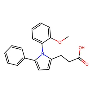 3-[1-(2-methoxyphenyl)-5-phenyl-1H-pyrrol-2-yl]propanoic acid structure