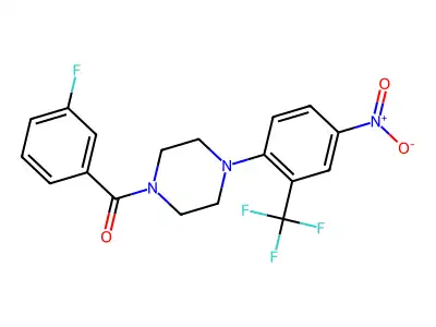 (3-Fluorophenyl)-[4-[4-nitro-2-(trifluoromethyl)phenyl]piperazin-1-yl]methanone structure