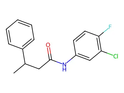 N-(3-chloro-4-fluorophenyl)-3-phenylbutanamide structure