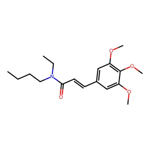 (E)-N-butyl-N-ethyl-3-(3,4,5-trimethoxyphenyl)prop-2-enamide structure
