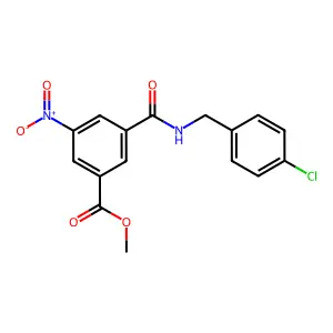 Methyl 3-((4-chlorobenzyl)carbamoyl)-5-nitrobenzoate structure
