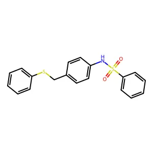 N-[4-(phenylsulfanylmethyl)phenyl]benzenesulfonamide structure