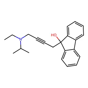 9-[4-[Ethyl(propan-2-yl)amino]but-2-ynyl]fluoren-9-ol structure