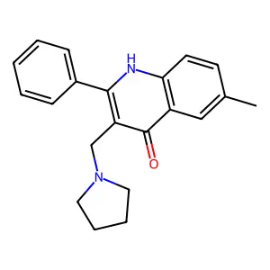 6-Methyl-2-phenyl-3-(pyrrolidinylmethyl)quinolin-4-ol structure