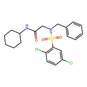2-[benzyl-(2,5-dichlorophenyl)sulfonylamino]-N-cyclohexylacetamide structure