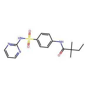 2,2-dimethyl-N-[4-(pyrimidin-2-ylsulfamoyl)phenyl]butanamide structure