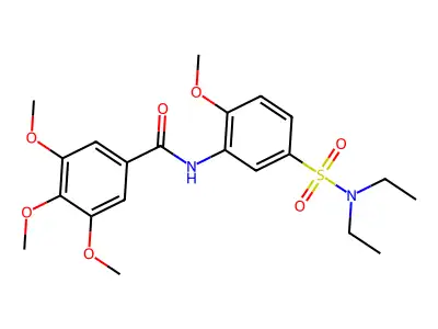 N-[5-(diethylsulfamoyl)-2-methoxyphenyl]-3,4,5-trimethoxybenzamide structure