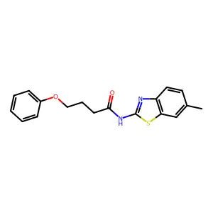 N-(6-methyl-1,3-benzothiazol-2-yl)-4-phenoxybutanamide structure