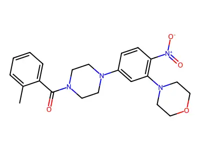 (2-Methylphenyl)-[4-(3-morpholin-4-yl-4-nitrophenyl)piperazin-1-yl]methanone structure
