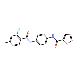 N-[4-[(2-chloro-4-methylbenzoyl)amino]phenyl]furan-2-carboxamide structure