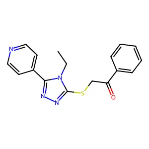 4-Ethyl-5-(4-pyridinyl)-3-(benzoylmethylthio)-4H-1,2,4-triazol structure
