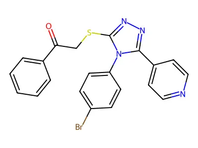 2-((4-(4-BR-PH)-5-(4-Pyridinyl)-4H-1,2,4-triazol-3-YL)thio)-1-phenylethanone structure