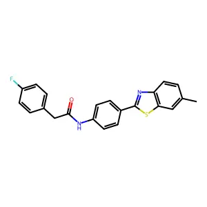 2-(4-fluorophenyl)-N-[4-(6-methyl-1,3-benzothiazol-2-yl)phenyl]acetamide structure