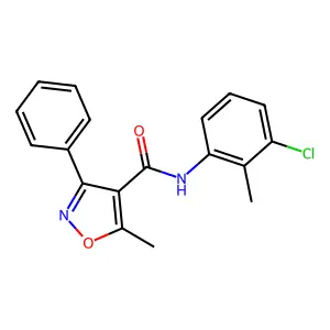 N-(3-chloro-2-methylphenyl)-5-methyl-3-phenyl-1,2-oxazole-4-carboxamide structure