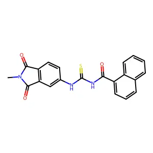 N-[(2-methyl-1,3-dioxoisoindol-5-yl)carbamothioyl]naphthalene-1-carboxamide structure