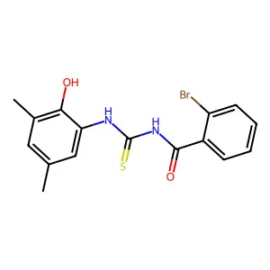 2-bromo-N-[(2-hydroxy-3,5-dimethylphenyl)carbamothioyl]benzamide structure