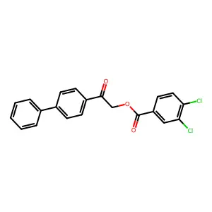 2-Oxo-2-(4-phenylphenyl)ethyl 3,4-dichlorobenzoate structure