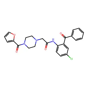 N-(2-benzoyl-4-chlorophenyl)-2-[4-(furan-2-carbonyl)piperazin-1-yl]acetamide structure