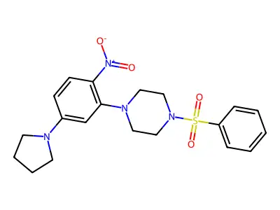 1-(Benzenesulfonyl)-4-(2-nitro-5-pyrrolidin-1-ylphenyl)piperazine structure
