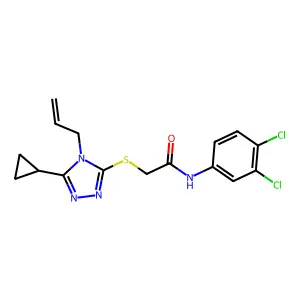 2-[(4-allyl-5-cyclopropyl-4H-1,2,4-triazol-3-yl)sulfanyl]-N-(3,4-dichlorophenyl)acetamide structure