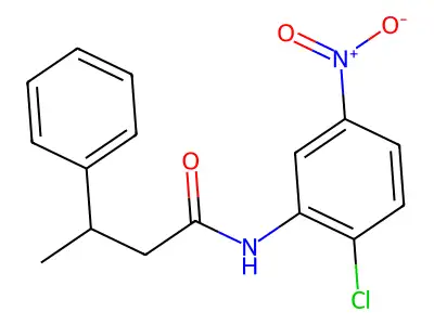 N-(2-chloro-5-nitrophenyl)-3-phenylbutanamide structure