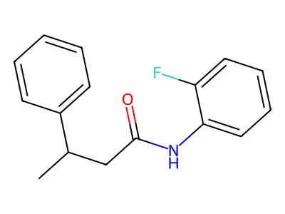 N-(2-fluorophenyl)-3-phenylbutanamide structure