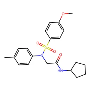 N-cyclopentyl-2-(N-(4-methoxyphenyl)sulfonyl-4-methylanilino)acetamide structure