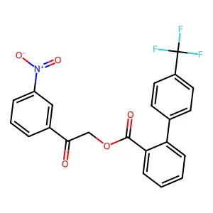 2-(3-Nitrophenyl)-2-oxoethyl 4'-(trifluoromethyl)biphenyl-2-carboxylate structure