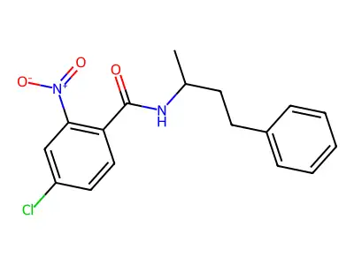4-chloro-2-nitro-N-(4-phenylbutan-2-yl)benzamide structure