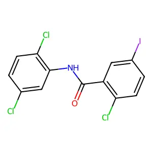 2-chloro-N-(2,5-dichlorophenyl)-5-iodobenzamide structure