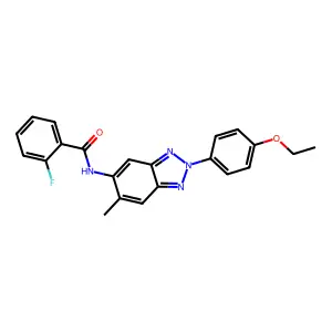 N-[2-(4-ethoxyphenyl)-6-methylbenzotriazol-5-yl]-2-fluorobenzamide structure