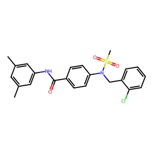 4-[(2-chlorophenyl)methyl-methylsulfonylamino]-N-(3,5-dimethylphenyl)benzamide structure