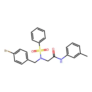 2-[benzenesulfonyl-[(4-bromophenyl)methyl]amino]-N-(3-methylphenyl)acetamide structure