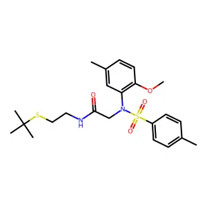 N-(2-tert-butylsulfanylethyl)-2-(2-methoxy-5-methyl-N-(4-methylphenyl)sulfonylanilino)acetamide structure