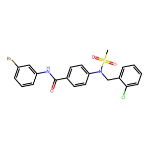 N-(3-bromophenyl)-4-[(2-chlorophenyl)methyl-methylsulfonylamino]benzamide structure