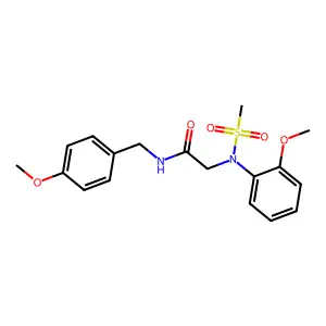 2-(2-methoxy-N-methylsulfonylanilino)-N-[(4-methoxyphenyl)methyl]acetamide structure