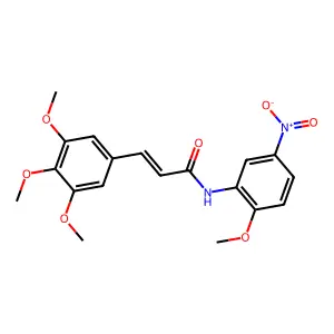 (E)-N-(2-methoxy-5-nitrophenyl)-3-(3,4,5-trimethoxyphenyl)prop-2-enamide structure