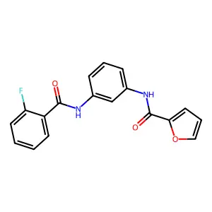 N-[3-[(2-fluorobenzoyl)amino]phenyl]furan-2-carboxamide structure
