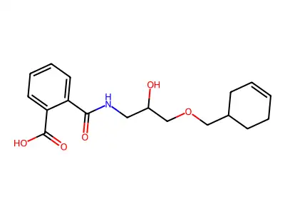2-((3-(Cyclohex-3-en-1-ylmethoxy)-2-hydroxypropyl)carbamoyl)benzoic acid structure