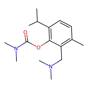 2-[(Dimethylamino)methyl]-3-methyl-6-(propan-2-yl)phenyl dimethylcarbamate structure