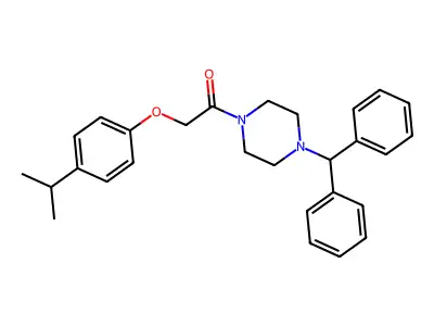 1-(4-Benzhydrylpiperazin-1-yl)-2-(4-propan-2-ylphenoxy)ethanone structure