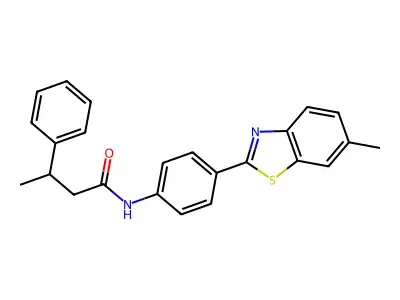 N-[4-(6-methyl-1,3-benzothiazol-2-yl)phenyl]-3-phenylbutanamide structure
