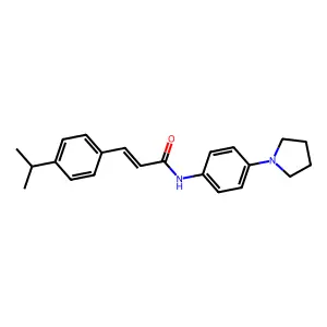 (E)-3-(4-propan-2-ylphenyl)-N-(4-pyrrolidin-1-ylphenyl)prop-2-enamide structure