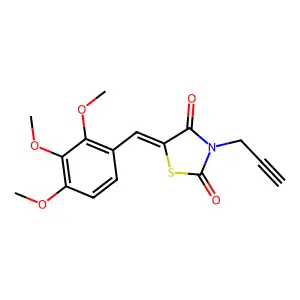 (5E)-3-(prop-2-yn-1-yl)-5-(2,3,4-trimethoxybenzylidene)-1,3-thiazolidine-2,4-dione structure