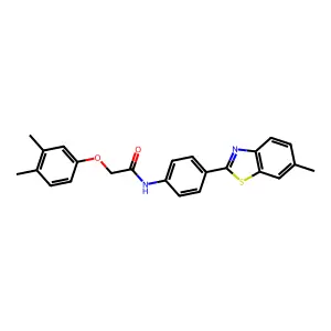 2-(3,4-dimethylphenoxy)-N-[4-(6-methyl-1,3-benzothiazol-2-yl)phenyl]acetamide structure