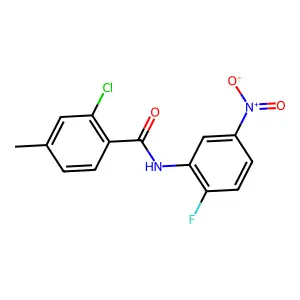 2-chloro-N-(2-fluoro-5-nitrophenyl)-4-methylbenzamide structure