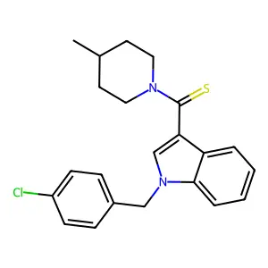 1-(4-chlorobenzyl)-3-[(4-methyl-1-piperidinyl)carbothioyl]-1H-indole structure