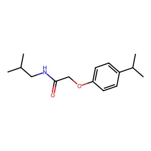 N-(2-methylpropyl)-2-[4-(propan-2-yl)phenoxy]acetamide structure