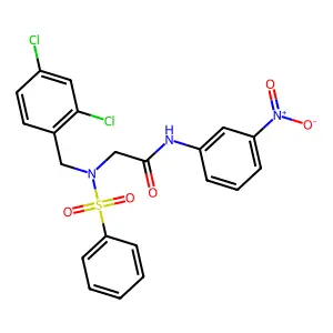 2-[benzenesulfonyl-[(2,4-dichlorophenyl)methyl]amino]-N-(3-nitrophenyl)acetamide structure